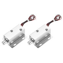 DC 12V 0.8A Electromagnetic Solenoid Mini Door Drawer 2.1x1.6x1.1Inch Tongue Down Design Magnetic Lock Function for Cabinet Drawer Safety Lock 2 Pcs