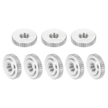 8Pcs M4 Knurled Thumb Nuts, 304 Stainless Steel Round Knurled Flat Head Through Hole Handle Nut, Lock Adjusting Nuts, Thin Type, Silver