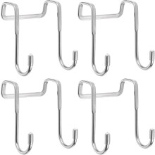 Cabinet Hooks, 4pack 2.87" - Over The Door Drawer Cabinet Hook, Multi-Purpose Hooks for Kitchen, Bathroom, Drawers, Closet (Silver)