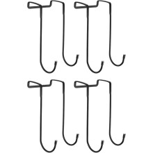 Cabinet Hooks,4pack 5.9" - Over The Door Drawer Cabinet Hook, Multi-Purpose Hooks for Kitchen, Bathroom, Drawers, Closet (Black)