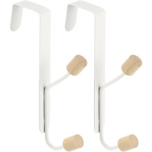 Over The Door Hooks,2packs Double Hooks, Wooden Door Hangers Hooks Towel Organizer for Bedroom, Bathroom, Kitchen