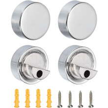 4Pcs Zinc Alloy Mirror Floating Glass Clips, Mirror Wall Mounted Holder, Mirror Glass Hanging Bracket, Glass Mounting Round Clips, Bathroom Mirror Fix
