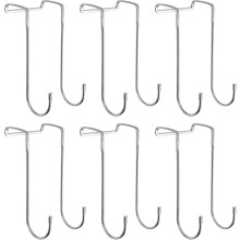 Cabinet Hooks,6pack 5.9" - Over The Door Drawer Cabinet Hook, Multi-Purpose Hooks for Kitchen, Bathroom, Drawers, Closet (Silver)
