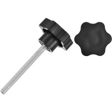 2Pcs Star Knobs, M8x80mm Plastic Hex Shaped Clamping Handle Screw Knobs, Hand Tightening Star Screw Knob for Machinery Umbrella Base Replacement