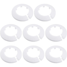 50mm Pipe Cover Decoration PP Plastic Water Pipe Escutcheon White 8pcs