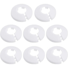 20-21mm Pipe Cover Decoration PP Plastic Water Pipe Escutcheon White 8pcs