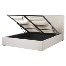 Ottoman Bed VION Fabric Light Beige 160 x 200 cm (EU King Size)