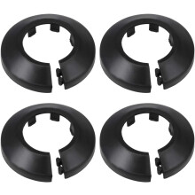 32mm Pipe Cover Decoration PP Plastic Water Pipe Escutcheon Black 4pcs