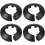 32mm Pipe Cover Decoration PP Plastic Water Pipe Escutcheon Black 4pcs 1