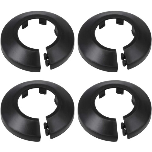 32mm Pipe Cover Decoration PP Plastic Water Pipe Escutcheon Black 4pcs