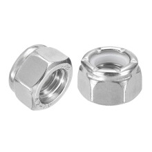 35Pcs 5/16"-18 Nylon Insert Hex Lock Nuts, 304 Stainless Steel Self-Locking Nylon Insert Stop Nut for Industrial Construction Fasteners, Silver&White