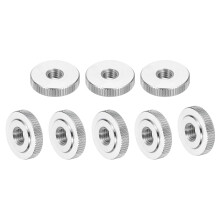 8Pcs M8 Knurled Thumb Nuts, 304 Stainless Steel Round Knurled Flat Head Through Hole Handle Nut, Lock Adjusting Nuts, Thin Type, Silver