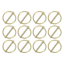 12Pcs 3/16" x 1-5/8" Linch Pin with Ring, Carbon Steel Zinc Plated Linch Pins for Boat Kayak Canoe, Trailer Trolley Trucks Mower, Color Zinc
