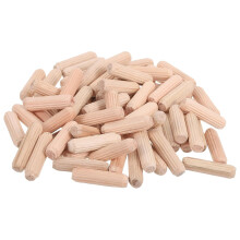 200 Pcs Wooden Dowel Pins, 8 x 30mm (0.31 x 1.18 Inch) Wood Dowels Rods, Fluted Dowel Joints for Grooved Woodworking Furniture Craft