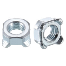 Weld Nuts, M5-0.8 Square UNC Carbon Steel Machine Screw Silver 10Pcs