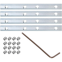 4pcs 20 Series Straight Line Connector 4 Inch with M5 Mounting Screws and Wrench Corner Bracket for T/V Slot 2020 Series Carbon Steel Extrusion Profil