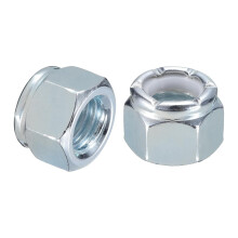 10Pcs 1/2"-13 Nylon Insert Hex Lock Nuts, Carbon Steel Self-Locking Nylon Insert Stop Nut for Industrial Construction Fasteners, White&White