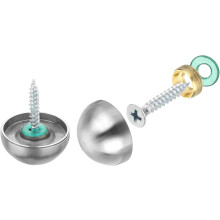 12 Set Mirror Screws with Caps, 25mm 304 Stainless Steel Decorative Cover Nails for Wall Mirror Mounting Sign Advertising Hardware, Silver