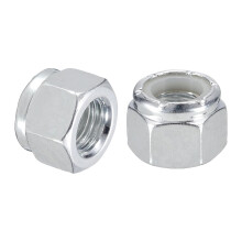 15Pcs 3/8"-24 Nylon Insert Hex Lock Nuts, Carbon Steel Self-Locking Nylon Insert Stop Nut for Industrial Construction Fasteners, White&White