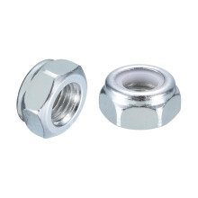 50Pcs M10 x 1.25 Nylon Insert Hex Lock Nuts, Carbon Steel Self-Locking Nylon Insert Stop Nut for Industrial Construction Fasteners, White&White