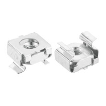 M4 x 0.7mm Cage Nut, 5Pcs Snap-in Cage Nuts, Carbon Steel Zinc Plated Metric Nut for Server Rack Cabinet, Silver
