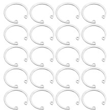 20Pcs 45mm Internal Retaining Ring Circlip, 304 Stainless Steel Internal Circlip Snap Rings C-Clips for Grooved Shafts Studs, Silver Tone