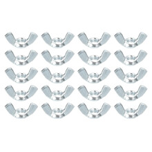 5/16"-24 Wing Nut 20 Pcs, Carbon Steel Butterfly Wing Nuts Fasteners Parts Hand Twist Tighten Wing Nuts for Machinery Electronic Equipment DIY, White