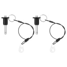 2 Pcs Quick Release Pin, 1/4" x 0.8" Ball Locking Pin with Push Button, 304 Stainless Steel Ring Handle, Silver