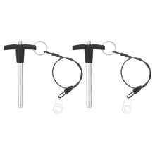 2 Pcs T Handle Quick Release Pin, 5/16" x 2"(Dia. x L) 304 Stainless Steel Push-Button Quick Release Pin with Lanyard Cable for Audio Bimini Top Marin