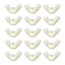 1/4"-20 Wing Nut 15 Pcs, Nylon Butterfly Wing Nuts Fasteners Parts Hand Twist Tighten Wing Nuts for Machinery Electronic Equipment DIY, White