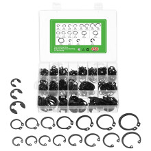 450Pcs Circlip Snap Rings Assortment Set, 65 Mn Metal 3 Types Include External Retaining Clip Ring, E-Clip Circlip, Internal Snap Ring 18 Sizes