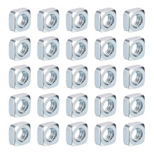 1/4"-20x6 Square Nuts, Carbon Steel Zinc Plated Coarse Thread Square Nuts Fasteners for Home Repairs and Professional Engineering, Colorful 30pcs