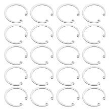 20Pcs 50mm Internal Retaining Ring Circlip, 304 Stainless Steel Internal Circlip Snap Rings C-Clips for Grooved Shafts Studs, Silver Tone