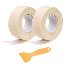 2 Rolls Caulk Tape, Caulking Strip Tape, 0.9" x 10.5Ft PVC Waterproof Self-Adhesive Sealing Tape for Kitchen Bathroom Toilet Sink Floor Corner Edge wi