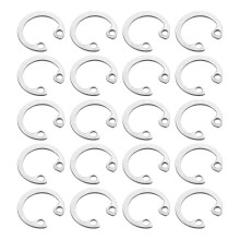 100Pcs 14mm Internal Retaining Ring Circlip, 304 Stainless Steel Internal Circlip Snap Rings C-Clips for Grooved Shafts Studs, Silver Tone
