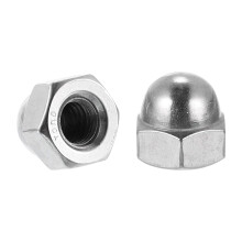 5/16"-18 Acorn Cap Nuts, 10Pcs 316 Stainless Steel Dome Cap Head Acorn Nut Hardware Nuts for Bolt Cover, Silvery