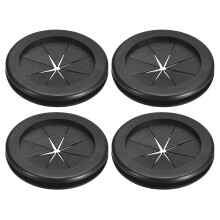 4Pcs Rubber Grommets 2-1/16"(52mm) ID 2-3/8"(60mm) Drill Hole Double Sided Firewall Hole Plugs Round Electrical Wiring Gasket, Black