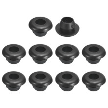 50 Pcs Rubber Grommets, 6mm ID 8mm Drill Hole Double Sided Hollow Firewall Hole Plugs Round Electrical Wiring Gasket, Black