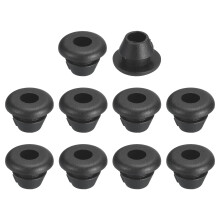 30 Pcs Rubber Grommets, 4mm ID 6mm Drill Hole Double Sided Hollow Firewall Hole Plugs Round Electrical Wiring Gasket, Black