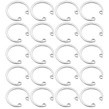 30Pcs 22mm Internal Retaining Ring Circlip, 304 Stainless Steel Internal Circlip Snap Rings C-Clips for Grooved Shafts Studs, Silver Tone