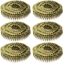 2400 Count Siding Nails 1" x 0.083" 15-Degree Ring Shank Full Round Head Collated Wire Coil for Lath and Sheathing Materials