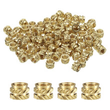 100pcs M5 Threaded Inserts Brass Heat Set Insert M5x5mm, OD 7mm Knurled Insert Nuts, 3D Printing Brass Nuts Female Threaded Inserts Nuts