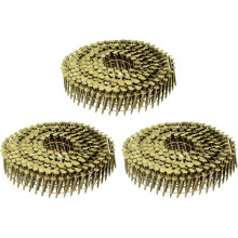 1200 Count Siding Nails 1" x 0.083" 15-Degree Ring Shank Full Round Head Collated Wire Coil for Lath and Sheathing Materials