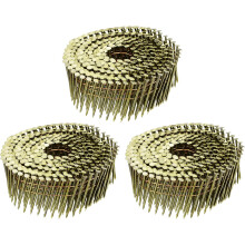 1200 Count Siding Nails 1-3/4" x 0.083" 15-Degree Ring Shank Full Round Head Collated Wire Coil-for Lath and Sheathing Materials