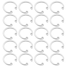 50Pcs 24mm Internal Retaining Ring Circlip, 304 Stainless Steel Internal Circlip Snap Rings C-Clips for Grooved Shafts Studs, Silver Tone