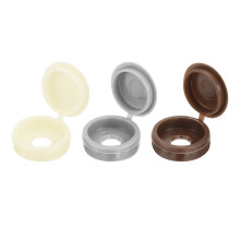 210Pcs Screw Cover Caps, Plastic Hinged Screw Covers, Snap Washer Covers Screw Caps for Furniture and Walls, Yellow/Grey/Coffee