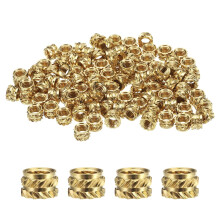 100pcs M4 Threaded Inserts Brass Heat Set Insert M4x4mm, OD 6mm Knurled Insert Nuts, 3D Printing Brass Nuts Female Threaded Inserts Nuts