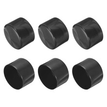 6pcs Rubber End Caps 80mm ID Vinyl Round Tube Bolt Cap Cover Screw Thread Protectors Black