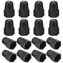 50pcs Hex Nut Bolt Cover, M12x18x36 Black Plastic Higher Dome Nut Protection Cap Hex Bolt Nut Covers for Hexagon Screws, Bolts