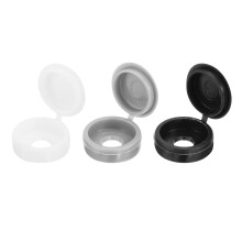 210Pcs Screw Cover Caps, Plastic Hinged Screw Covers, Snap Washer Covers Screw Caps for Furniture and Walls, Black/White/Grey